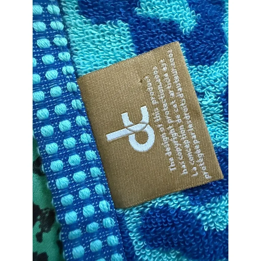 Deborah Connolly Designs Blue Leopard Print Beach Towel NWT 36x68 Cotton Lyocell